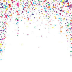 Flying latin letters. Colorful childish scattered