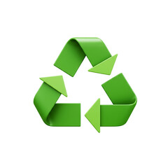 Obraz premium 3D Green Recycle Symbol – Eco-Friendly Icon for Sustainability and Environmental Awareness