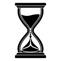 An hourglass silhouette is isolated on white background