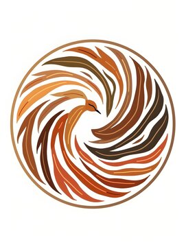 Modern pattern circle leaf fire water bird wing spiral motion texture whirl energy flower decorative botanical outline abstract geomatic symbol business timeless logo set
