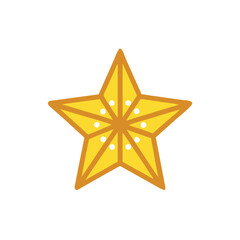 golden star isolated on white background