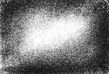 Abstract grainy background texture. Black and white. Gray grain, noise effect. Flat lay, top view. Vector illustration.