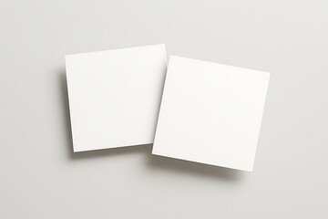 Blank square cards mockup on a light gray background