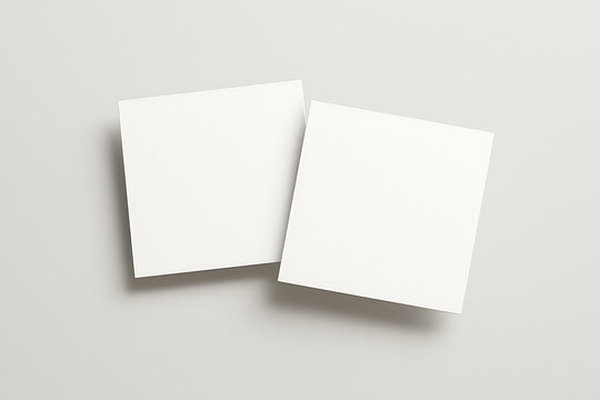 Blank square cards mockup on a light gray background