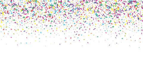 Falling colorful numbers. Math study concept with
