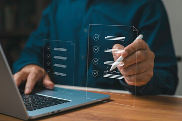 The Digital Document Management concept. Paperless Office Electronic Signature Electronic Signing...