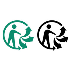 Triman Arrow Icon Vector Sign