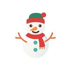 snowman with red hat and scarf