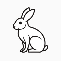 sitting-rabbit-out-line-victor-icon-on-a-white-bac.eps