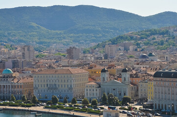Trieste marina aerial view from from cruise ship.
