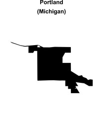 Portland (Michigan) blank outline map