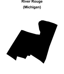 River Rouge (Michigan) blank outline map