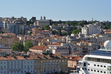Trieste marina aerial view from from cruise ship.
