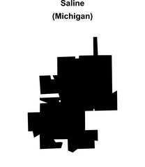 Saline (Michigan) blank outline map