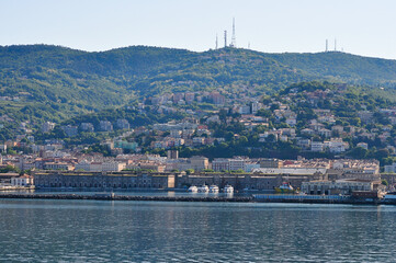 Trieste marina aerial view from from cruise ship.