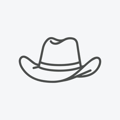 Simple line drawing of a cowboy hat