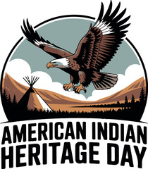 American Indian Heritage Day t-shirt design, Native American Day T Shirt Design. Best Typography Vector T shirt Design .