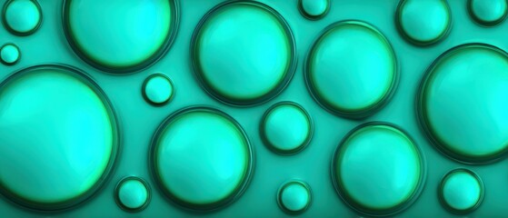 Abstract turquoise bubble background showcasing glossy circular shapes creating a sense of depth and texture capturing modern design elements for digital art applications