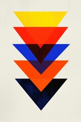 Abstract Layered Triangles Bold Colors Sharp Edges Symmetrical Geometric Art