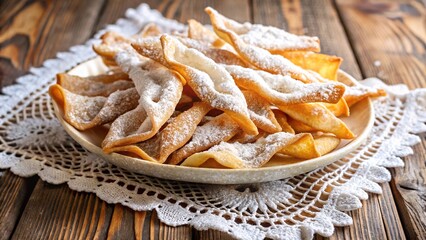 Faworki (angel wings) are thin Polish fried pastries dusted with powdered sugar.