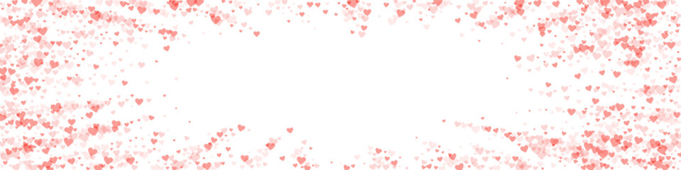 Red hearts scattered on white background.
