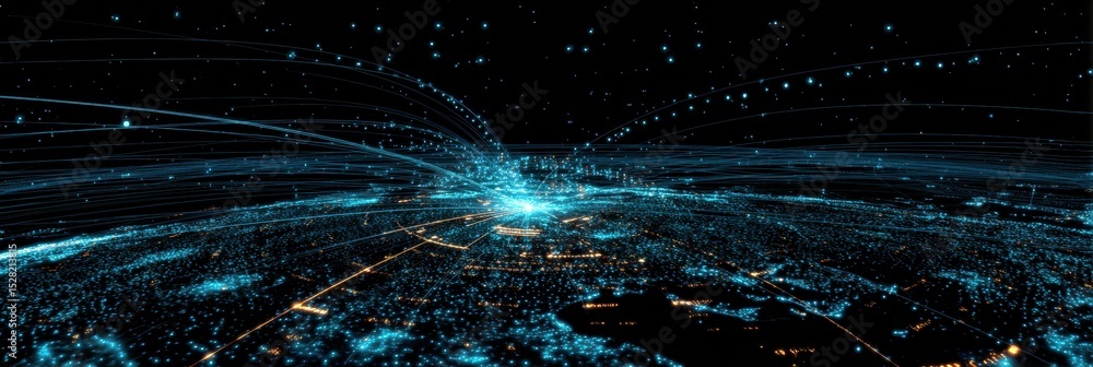 Poster Holographic Data Layer Visualizing Intrusion Attempt Highlighting Minimal Activity in Specific Zones Across a Digital Landscape