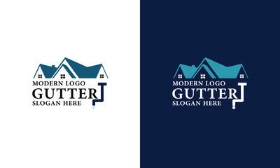 Gutter real estate logo design