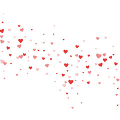 Red hearts scattered on white background.