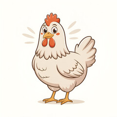 Naklejka premium Cartoon illustration of a hen and chicken