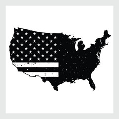 Stylish USA map vector decorated with national colors and stars. Perfect for patriotic themes, 4th of July projects, and celebratory artwork.