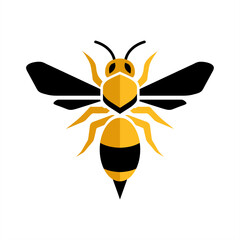 Cartoon vector illustration of a cute flying bumblebee on a white background, perfect for sweet summer nature designs