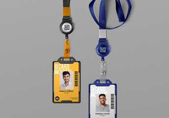 ID Card Mockup – Vertical Flat-Lay (2 Isolated Objects)