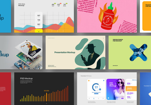 Presentation Slide Mockup &ndash; Screen Set (11 Objects)