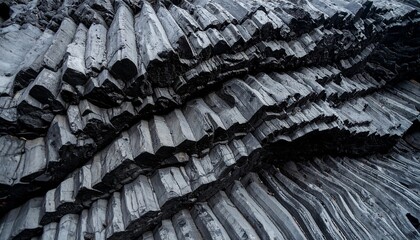 Black basalt columns with Iceland.