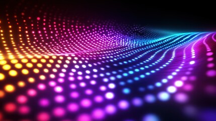 Colorful, vibrant wave of glowing dots