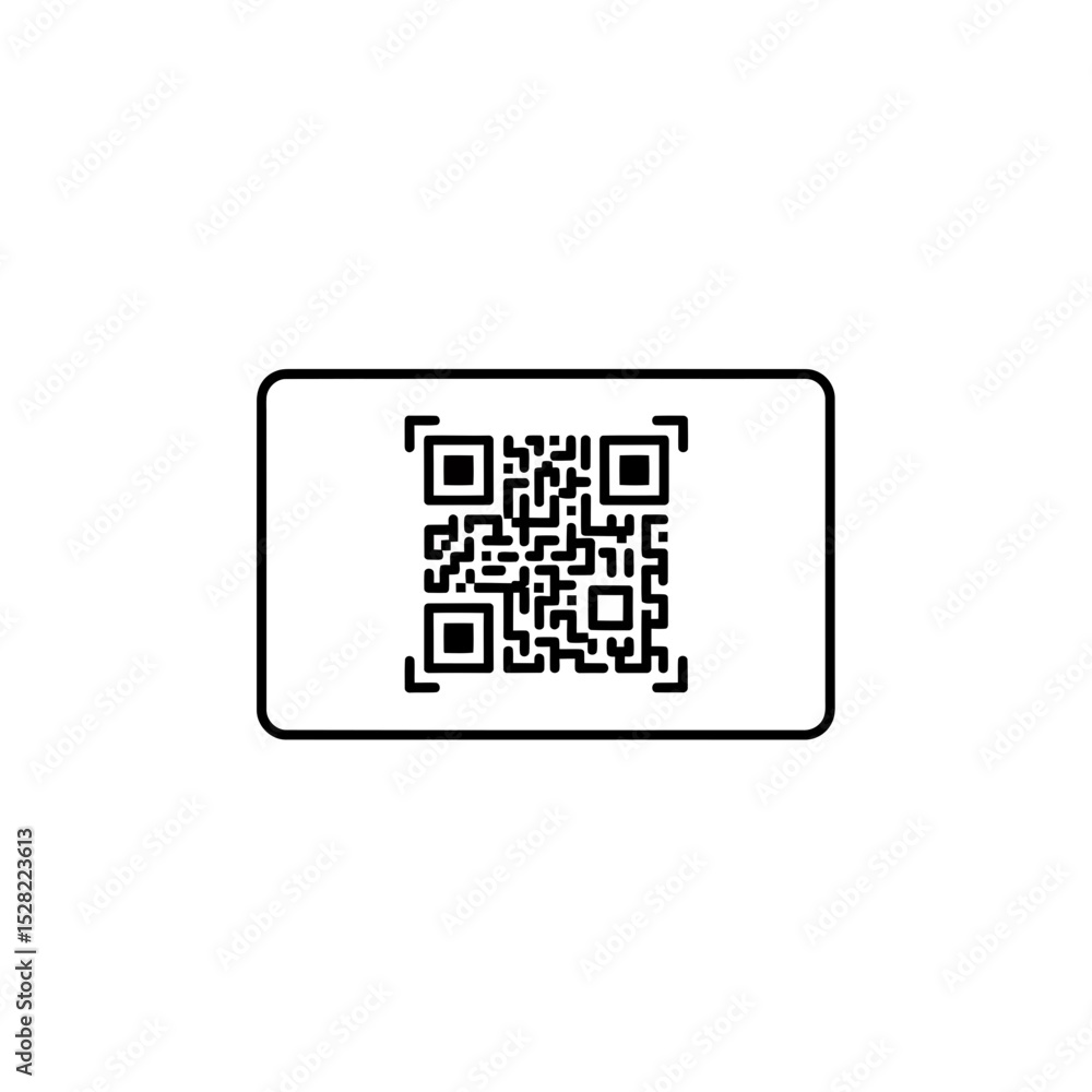Poster minimalist qr code icon for digital information and mobile technology solutions, isolated vector ill