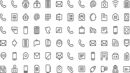 Modern Minimalist Icon Set: Essential Communication and Business Symbols for Web Design, UI/UX, and Digital Projects