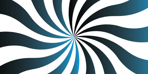 Abstract blue and white sunburst background, retro vintage starburst backdrop.Sunbeam element spiral striped illustration sunray template Party invitation, carnival circus ticket ray pattern,  © ATIA