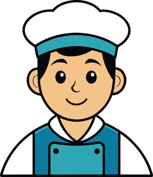 recommend clip art: Cartoon chef silhouette isolated on white background