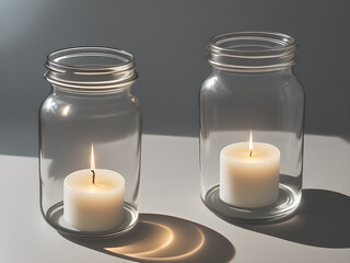 candles in a glass jar