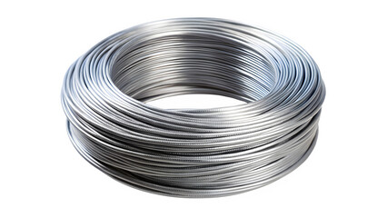 Iron Wire Roll on Transparent Background - Metal Coil, Steel Strand, Industrial Binding