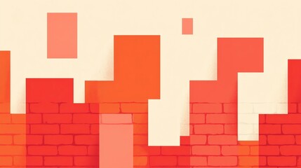 A vector background with a seamless red brick wall pattern.