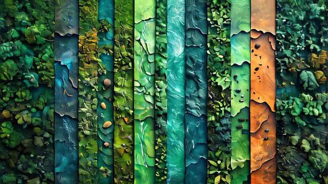Multiple different colored paint green colors