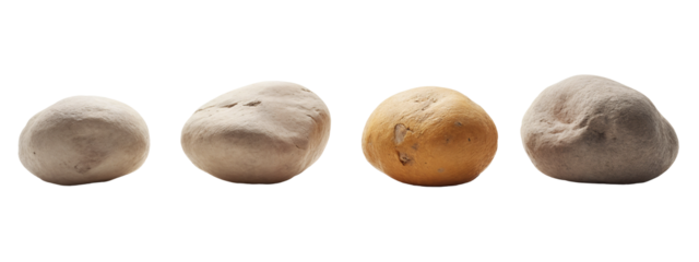 A set of four different types of rocks