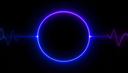 Glowing Purple Light Circle with Soft Waves on Dark Background – Abstract Festival Visual