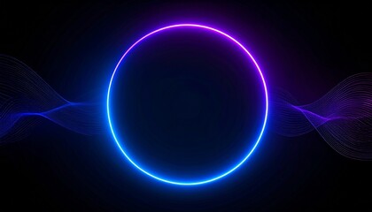 Glowing Purple Light Circle with Soft Waves on Dark Background – Abstract Festival Visual