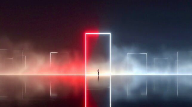 Abstract neon light stream.