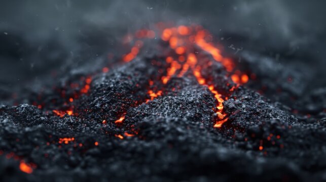 An intense and dramatic image of molten lava flowing from a volcanic surface, showcasing the raw power and beauty of nature's most vibrant and fiery elements.