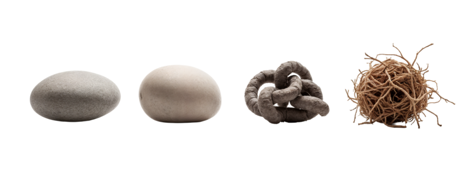 A group of three different types of rocks