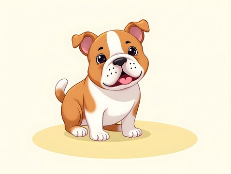Puppy Bulldog Playful Cartoon Illustration Mean Dog Clipart Artwork